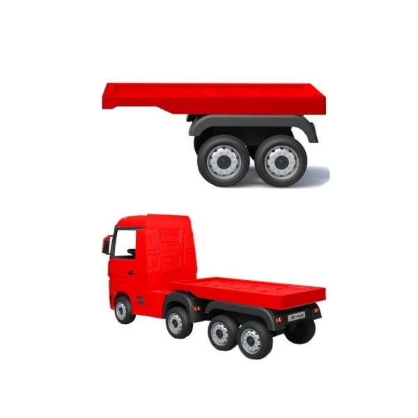 Priekaba elektriniam sunkvežimiui vaikams Mercedes Actros Raudona