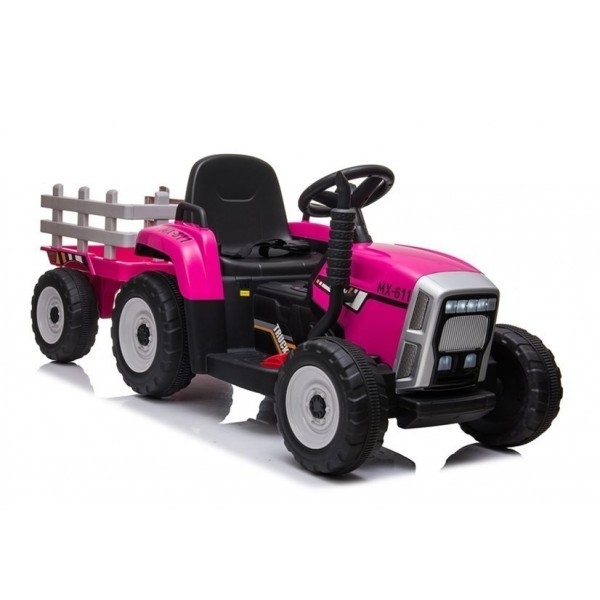 Elektrinis traktorius vaikams su priekaba XMX611 Rožinis